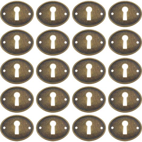 NUOBESTY Cache-serrures décoratifs ovales, lot de 20, en fer (1/5)