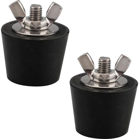 2 Pcs Bouchon Hivernage Piscine Bouchon D'Hivernage Caoutchouc 32 mm Hivernage Piscine avec Boulons en Acier Inoxydable Kit Antigel Hivernal pour Piscines (1/5)