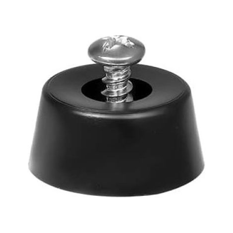 Pieds De Meuble - 24 Pièces - Caoutchouc Et Acier Inoxydable - Noir - Pour Tables Et Meubles (1/5)