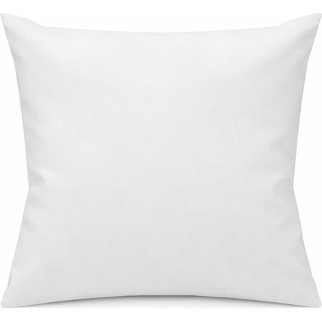 Federa 40x40 bianca per cuscino in misto cotone, liscia e plissettata, ideale per hotel. (1/5)