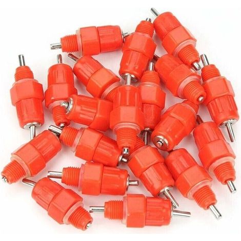 KZQ – Tétine abreuvoir automatique pour poules – Lot de 20 pièces – Plastique et acier inoxydable – Fixation par vissage conique R1/8 - 20pcs (1/5)