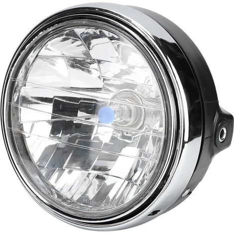 Faro delantero de motocicleta, lámpara frontal vintage universal con lente transparente de alta transmisión para modificación -Crezuo