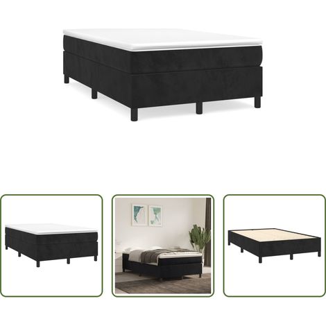 Matelas à ressorts ensachés - Sommier à lattes de lit avec matelas noir 120x190 cm velours (1/5)