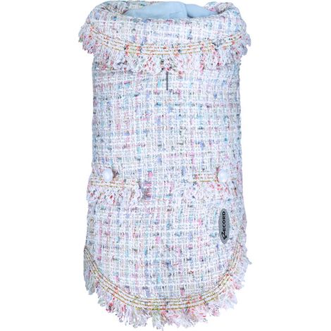 XS lunghezza 30 cm: Tweedmantel mit Fleecefutter und Perlenverzierung Mademoiselle für Hunde (1/4)
