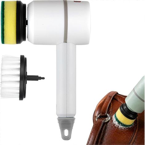 Polisseuse de selle sans fil, brosse rotative électrique rechargeable USB, têtes interchangeables, équipement équestre multi-usage, selle blanche (1/5)