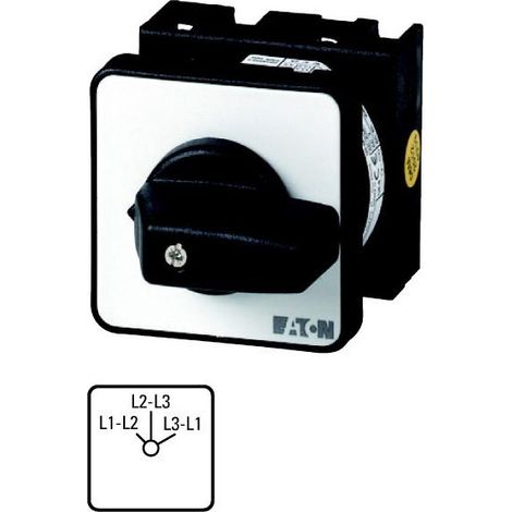 Commutateur de voltmètre cont.: 4 20A à acc. encastré 000053099 EATON T0-2-15922/E