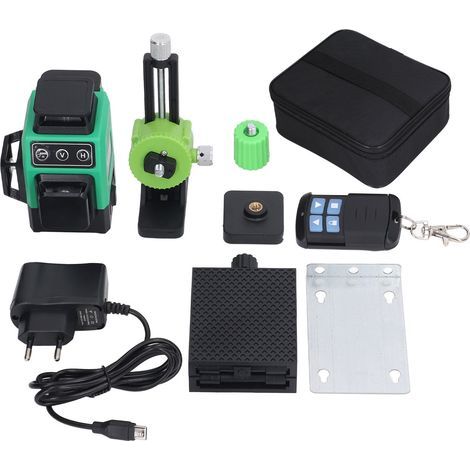 Self-leveling laser level with 12 green lines and remote control (1/5)