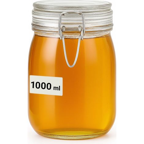 Tarro de cristal con cierre hermético de 1000 ml. (1/4)