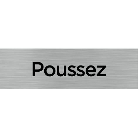 Pictogramme POUSSEZ (Q0081).- Adhésif aspect aluminium brossé - (1/5)