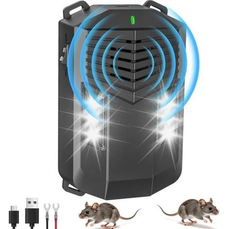 Sollbry Anti Martre Voiture,Anti Fouine Voiture,Repulsif Rongeur pour Voiture,Répulsif Souris Ultrason avec Flash LED,Anti Rongeur Voiture,Protection Voiture (1/5)