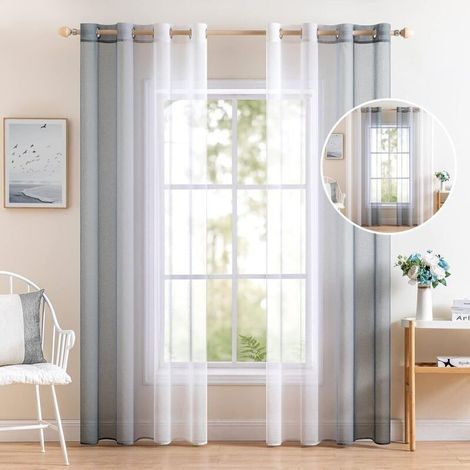 Strapazierfähiger, verdunkelnder Polyestervorhang – Sonnenschutz – für Schlafzimmer oder Wohnzimmer (Weiß) (1/5)