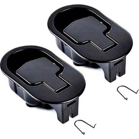 2-teilige Packung mit Schnappring-Schalterclips, Metall-Ersatzteile, Ersatzgriffe für Entriegelungshebel von Sesseln/Sofas, schwarz