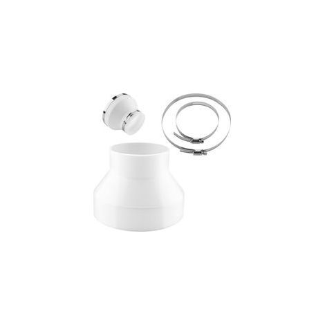 Réducteur tuyau AC 150→100 mm + 2 colliers inox Adaptateur ABS pour extracteur & sèche‑linge (1/5)