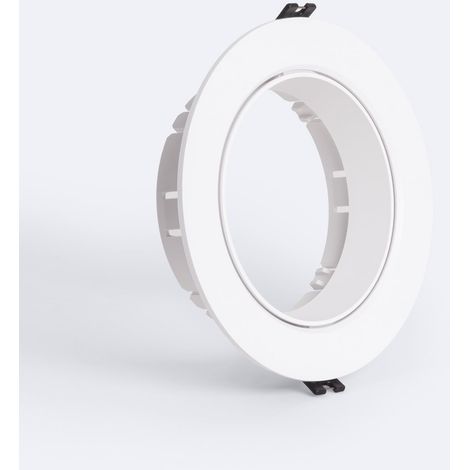 Portafaretto Downlight da Incasso Circolare Orientabile per Lampadina LED GU10 AR111 Foro Ø135 mm Bianco