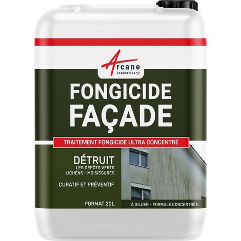 Fongicide, concentré anti dépôt vert, pour murs, façade,  élimine,  algues et lichens,  anti-mousse - 20 L  - ARCANE INDUSTRIES