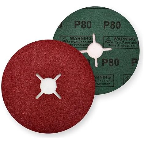 Fibre Disques papier abrasif grain 24-180 feuilles abrasives 125 mm meuleuse d'angle DM 125mm Grain 80 (1/4)