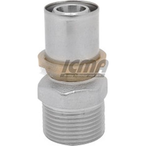 Raccordo a pressare dritto maschio 1" 32 x 3 per multistrato ICMA
