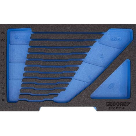 Gedore EI-1100 CT1-7 Inserto de espuma negra para L-BOXX 136