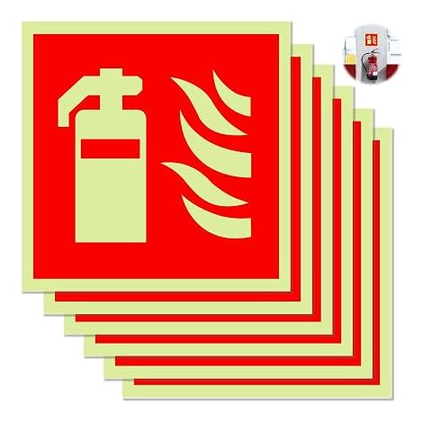 Fire Extinguisher Sign, Safety Signs, 15 x 15 cm Fire Extinguisher Sign, Safety Stickers for Office, Construction Site and Car, Home (1/5)
