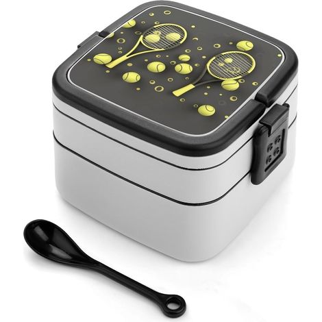 Raquettes et balles de tennis ludiques, boîte bento double (1/5)