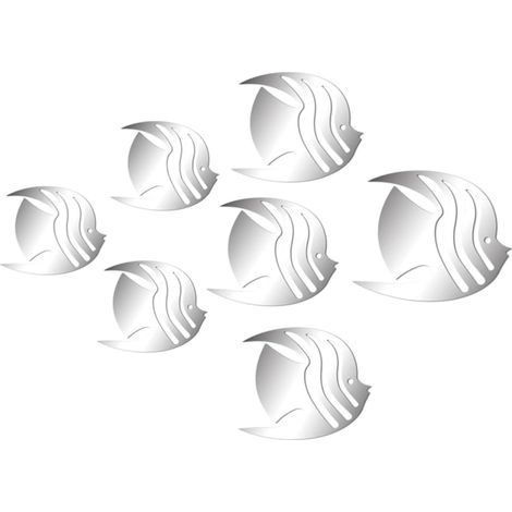AIDUCHO 7 Piezas Decoración Oficina Acentos Hogar Decoración Peces Pegatinas de Pared Removibles Pegatinas de Pared Animales Pegatinas de Pared Océano Pegatinas de Pared Espejo Ribete 3D (1/5)