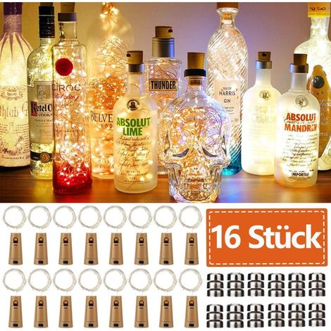 Guirlande Lumineuse Bouteille - 2 m - 20 LED - Étanche IP65 - Pour Décoration Intérieure Extérieure - 16 Pièces (1/5)