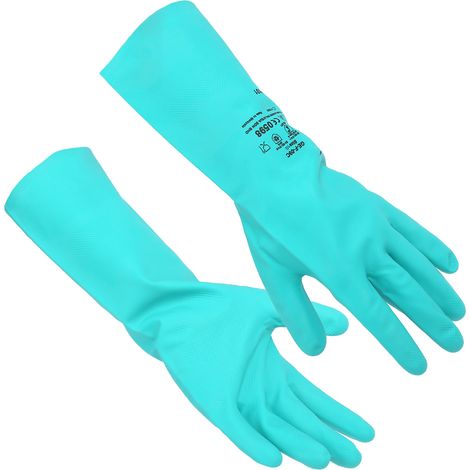 paire de gants résistants aux produits chimiques en caoutchouc nitrile antidérapants pour la protection des mains dans l'agriculture, le jardinage et l'industrie (XL, largeur de paume 10-11 cm) (1/5)