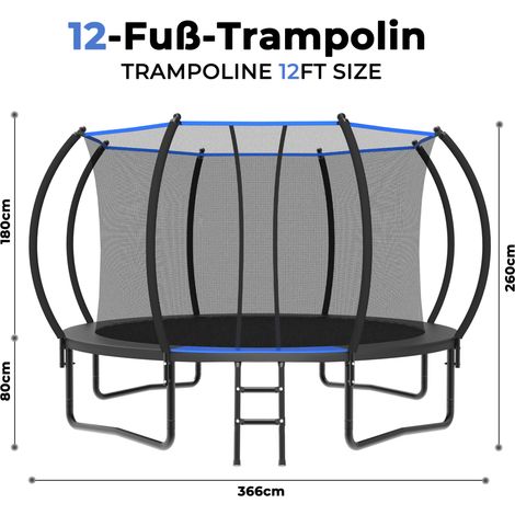 Trampolino da giardino con rete di sicurezza 366 cm OKMYHOME (1/2)