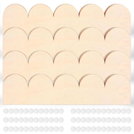 Lot de 12 Moulures Festonnées en Bois Brut 40x9cm avec Points de Colle,Jolie Garniture de Moulage pour Maison,Mur,Armoire,Étagère,Fenêtre,Porte (1/5)