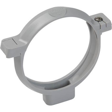 Nicoll – Collier de fixation murale gris clair Ø80 pour tube de descente – Montage rapide par vissage – Raccord tube descente