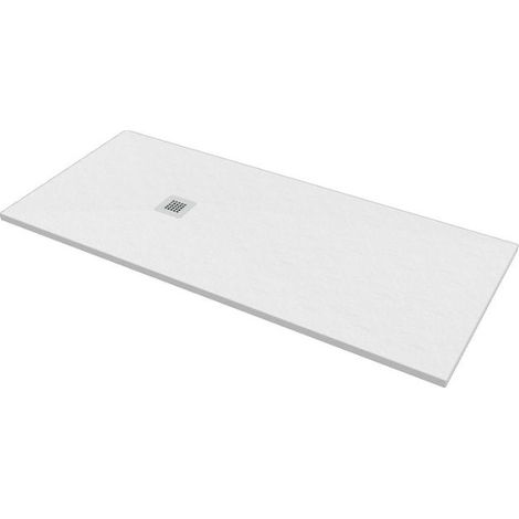 Piatto doccia 80x200 h.2,8 in marmo resina effetto pietra bianco (1/5)