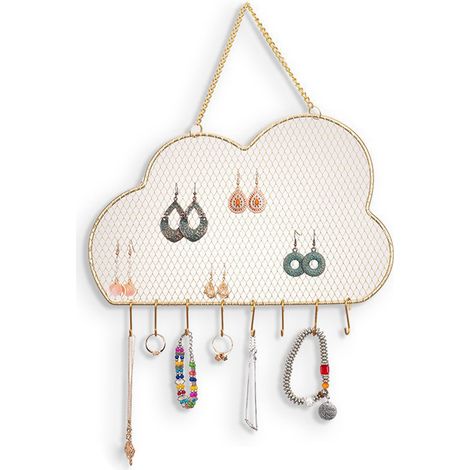 Porte Bijoux Murale avec Grille Métallique pour Colliers Bracelets Boucles d'Oreilles (1/5)