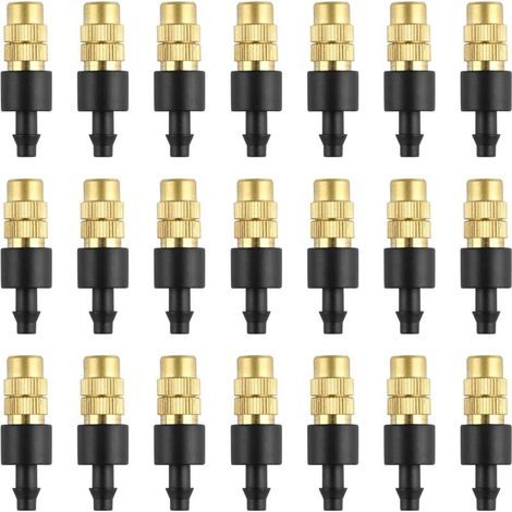 (30 Pieces) Brass Spray Nozzle, Adjustable Atomizing Nozzle Copper Drip Irrigation 4/7mm Atomization Micro Sprinkler (1/5)