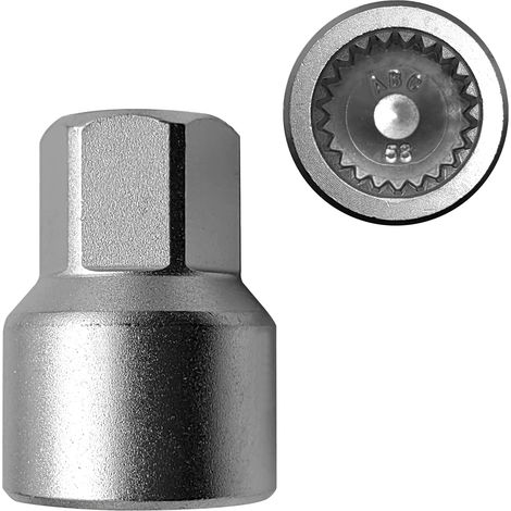 Ortviai Clé de démontage pour écrous antivol de jantes Porsche – Douille épaisse 58 mm en acier trempé