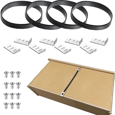 4-teiliges Schubladenreparaturset – Die schnelle Lösung. Geeignet für hängende oder defekte Schubladen, Schubladenträger, Schubladenböden, Gurte und Verstärkungswinkel. Ideal für Schlafzimmer. (1/5)