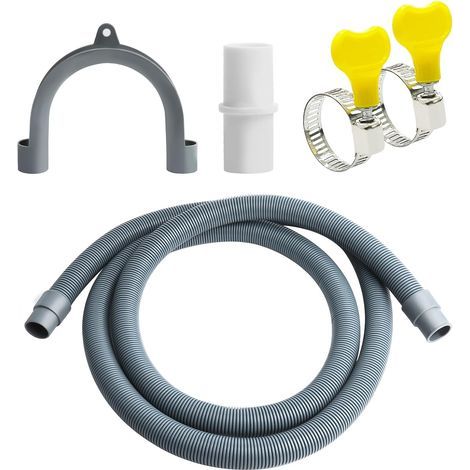 Tuyau de vidange de machine à laver de 3 m, rallonge de tuyau de vidange universelle, tuyau de vidange, tuyau de vidange des eaux usées avec connecteur de tuyau de vidange et 2 colliers de serrage (1/5)