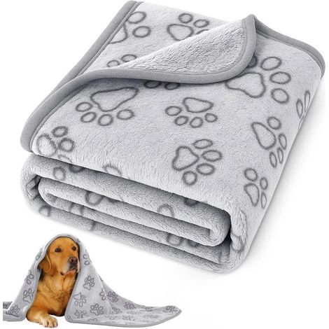Couverture pour chien de taille moyenne et chat  Gris  Douce  Confortable  Chaud (1/5)