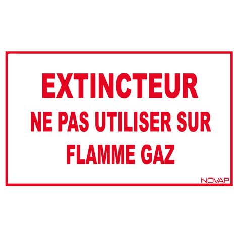 Panneau Extincteur Ne pas utiliser sur gaz - Rigide 330x200mm - 4160818