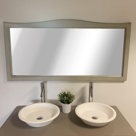 Specchio da bagno - 140 cm in Acacia grigio invecchiato - Garriguo