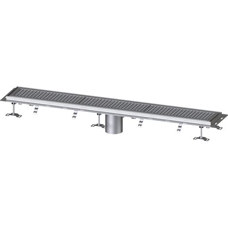Caniveau Ferrofix avec angle de raccordement pour carrelage, 200 x 1550 mm