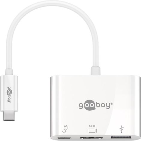 Goobay 62104 base para portátil y replicador de puertos USB Tipo C Blanco