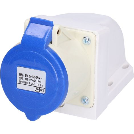 2P+E 32A 32A 220-250V Fiche mâle prise femelle industrielle 3 broches monophasé surface encastrable Lot de 2 (1/5)