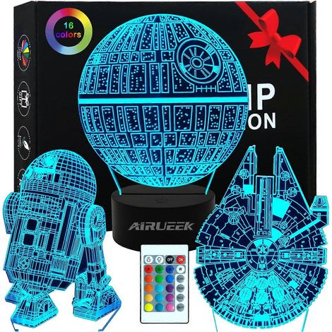 SCSYV Star Wars Tischlampe, 3D-Nachtlicht mit optischer Täuschung, Schreibtischlampe für Wohnzimmer, Kinderzimmer, als Dekoration, Weihnachts- oder Geburtstagsgeschenk, mit Fernbedienung. (1/5)