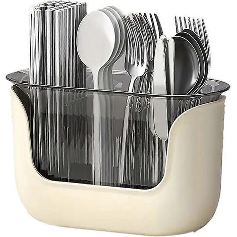 Porte-couverts multifonctionnel avec égouttoir, organisateur de couverts à 3 compartiments, accessoires de cuisine A (1/5)