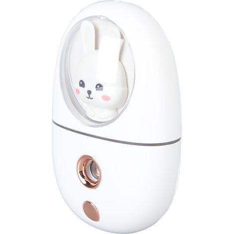 Niedlicher, wiederaufladbarer Mini-Luftbefeuchter in Tierform mit USB-Anschluss für Augen und Gesicht, Reisegröße, 35 ml, 500 mAh, Weiß (1/5)