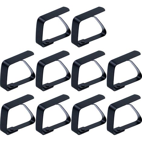 Lot de 10 pinces à nappe en acier inoxydable – Résistantes à la rouille – Pour tables jusqu'à 5 cm d'épaisseur – Utilisation intérieure et extérieure (1/5)