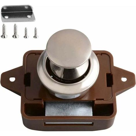 Push Button Latch Locks for Motorhome Furniture Lock Push Buttons Door Lock Furniture Closet for Cupboard, Camper Van, Yacht, Boat, Drawer (1/4)