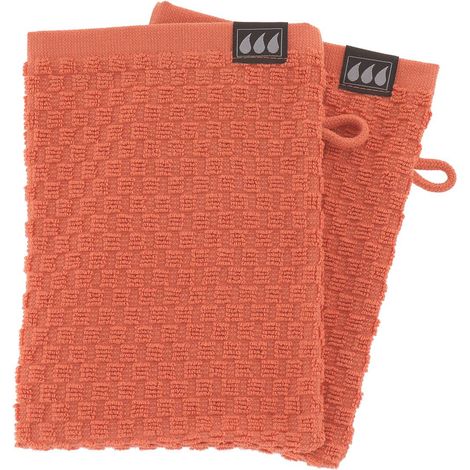 Set di 2 flanelle 15x21cm 100% cotone a scacchiera - terre de sienne - Tendance