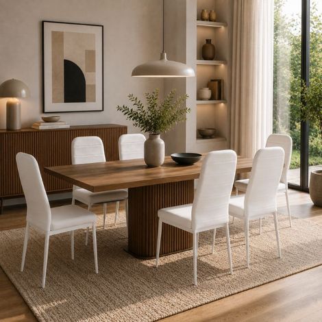 Sedie cucina e living Eleonora bianche in similpelle  6 sedie