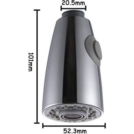 Robinet de Cuisine Extractible - - 2 Fonctions - Chromé - Plastique Résistant - Installation Facile (1/3)